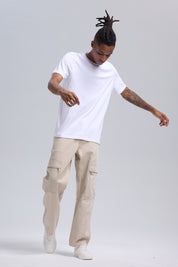 Jeans Hombre Cargo Con Cierre Beige