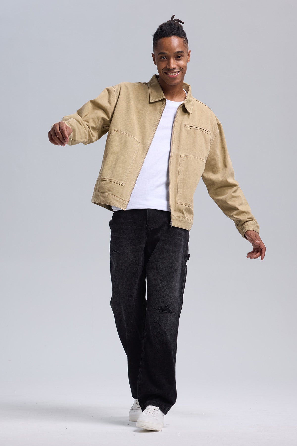 Chaqueta Hombre Full Moda Café Claro