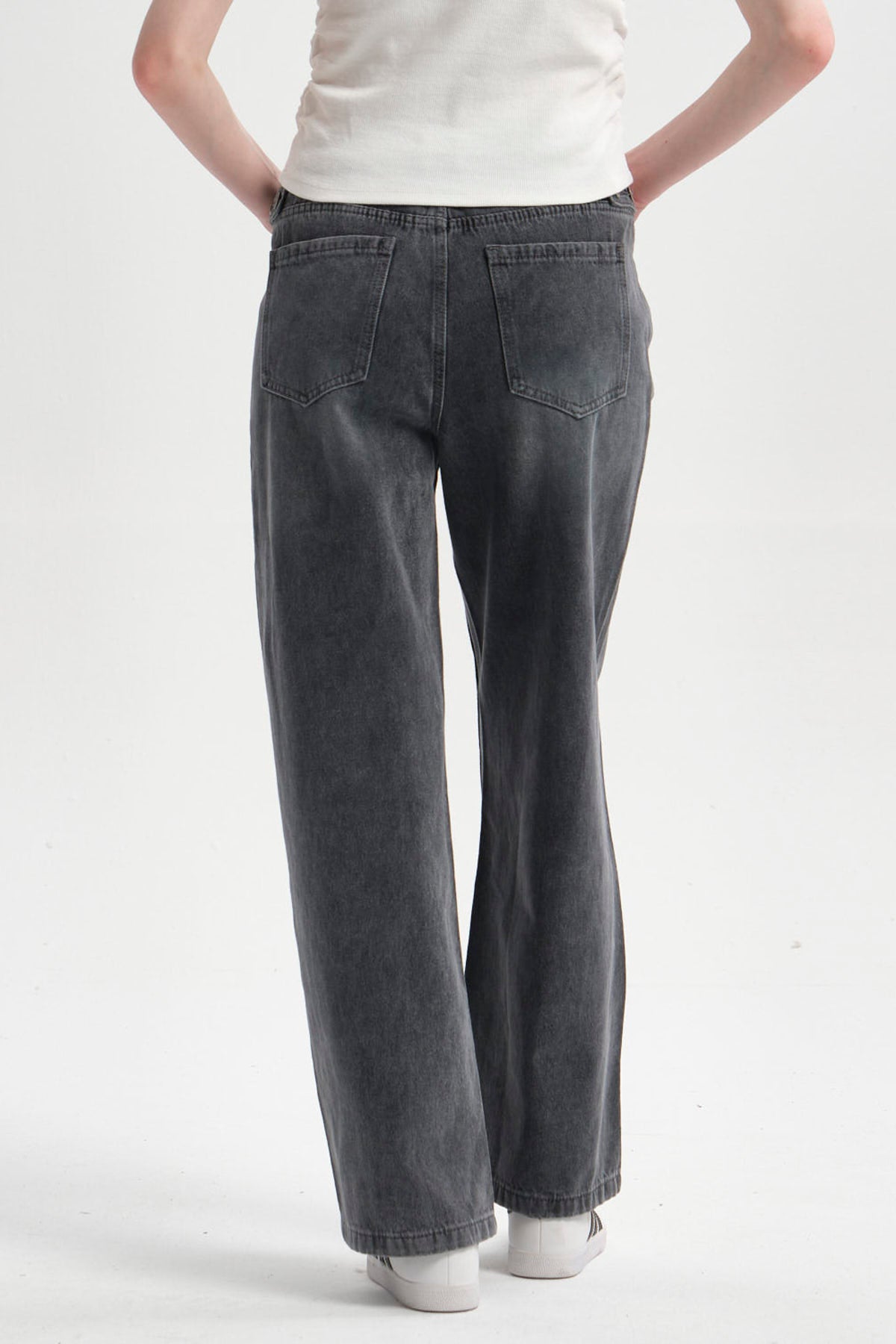 Jeans Mujer Ajuste Cintura Gris