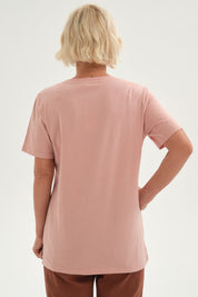 Polera Mujer Print Posicional Palo Rosa