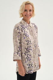 Blusa Mujer Abotonada Roll Up Beige