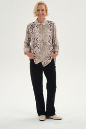 Blusa Mujer Abotonada Roll Up Beige