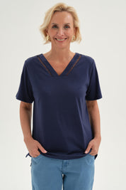 Polera Mujer Lisa Azul