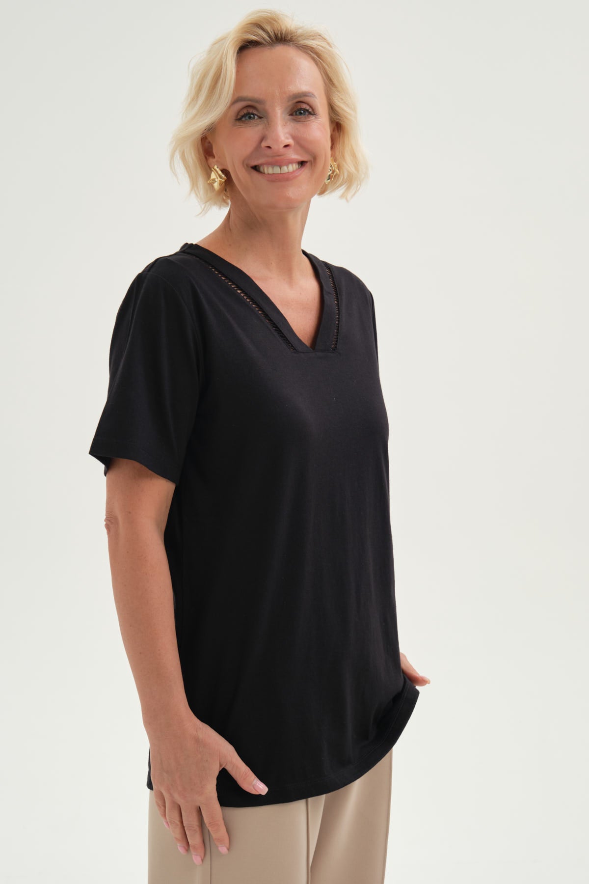 Polera Mujer Lisa Negro