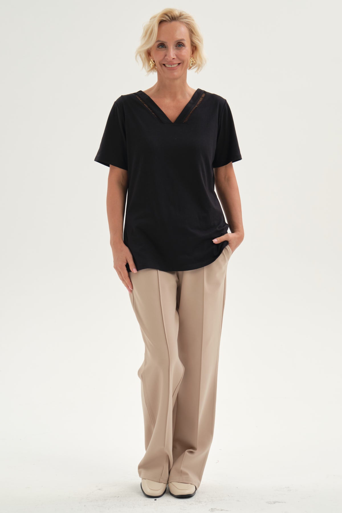 Polera Mujer Lisa Negro