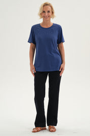 Polera Mujer Con Tachas Azul