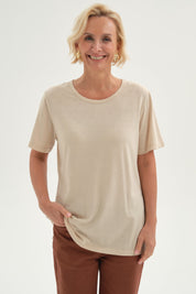 Polera Mujer Con Tachas Beige