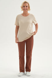 Polera Mujer Con Tachas Beige