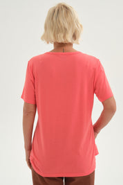 Polera Mujer Con Tachas Coral