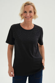 Polera Mujer Con Tachas Negro