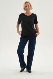 Polera Mujer Con Tachas Negro