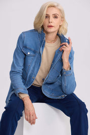 Chaqueta Mujer Denim Azul Claro