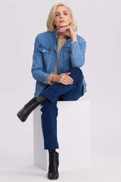 Chaqueta Mujer Denim Azul Claro