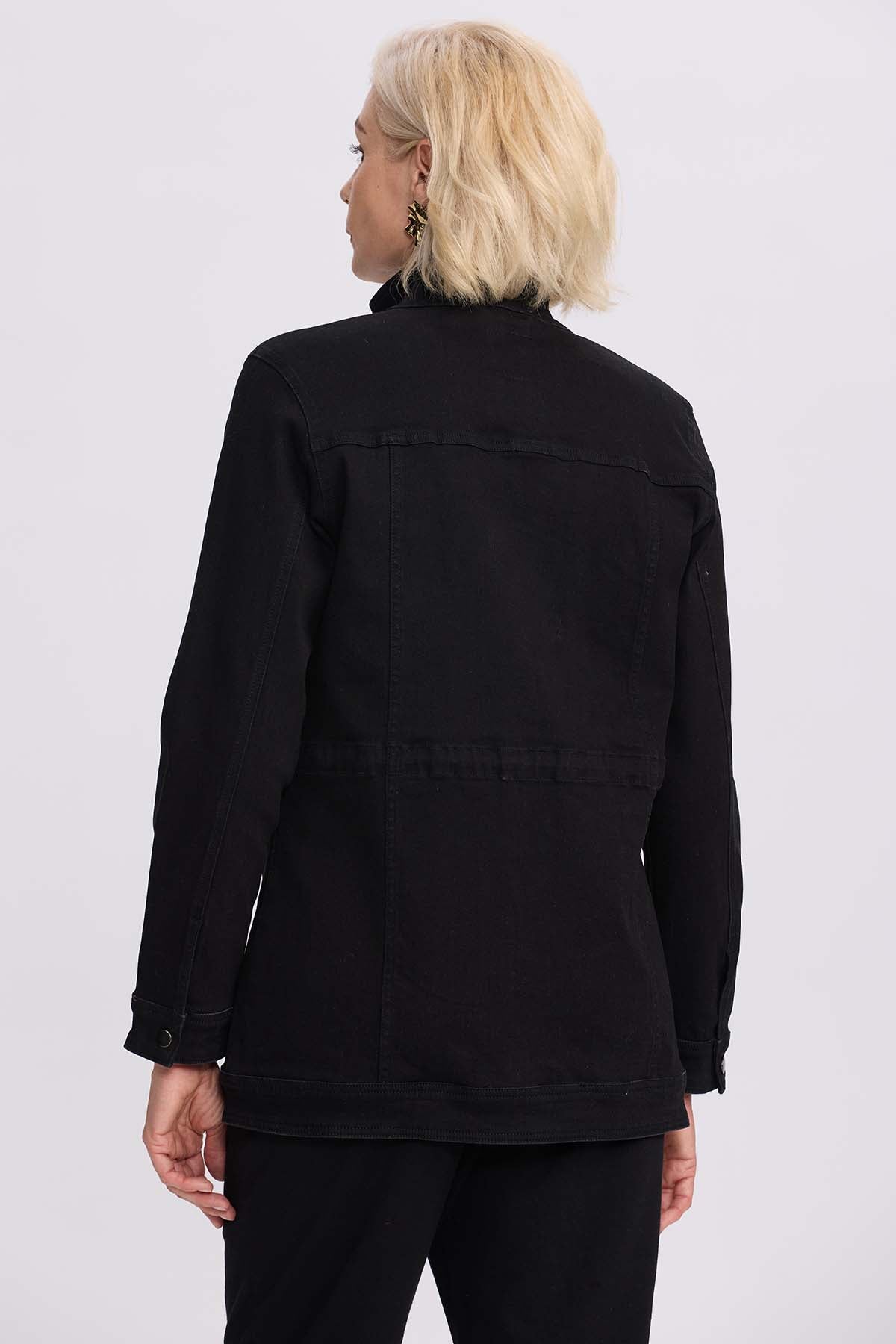 Chaqueta Mujer Denim Negro