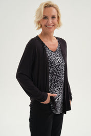 Polera Mujer Tapado Print Negro