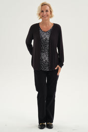 Polera Mujer Tapado Print Negro