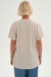 Polera Mujer Tachitas Beige