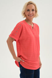 Polera Mujer Tachitas Naranjo Oscuro