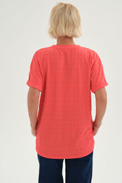 Polera Mujer Tachitas Naranjo Oscuro