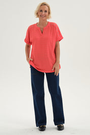 Polera Mujer Tachitas Naranjo Oscuro