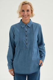 Blusa Mujer Denim Azul Claro