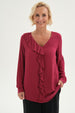 Blusa Mujer Con Tachas Burdeo