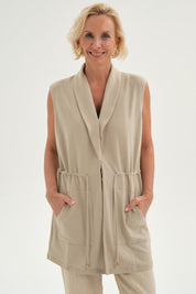 Sweater Mujer Abierto Beige
