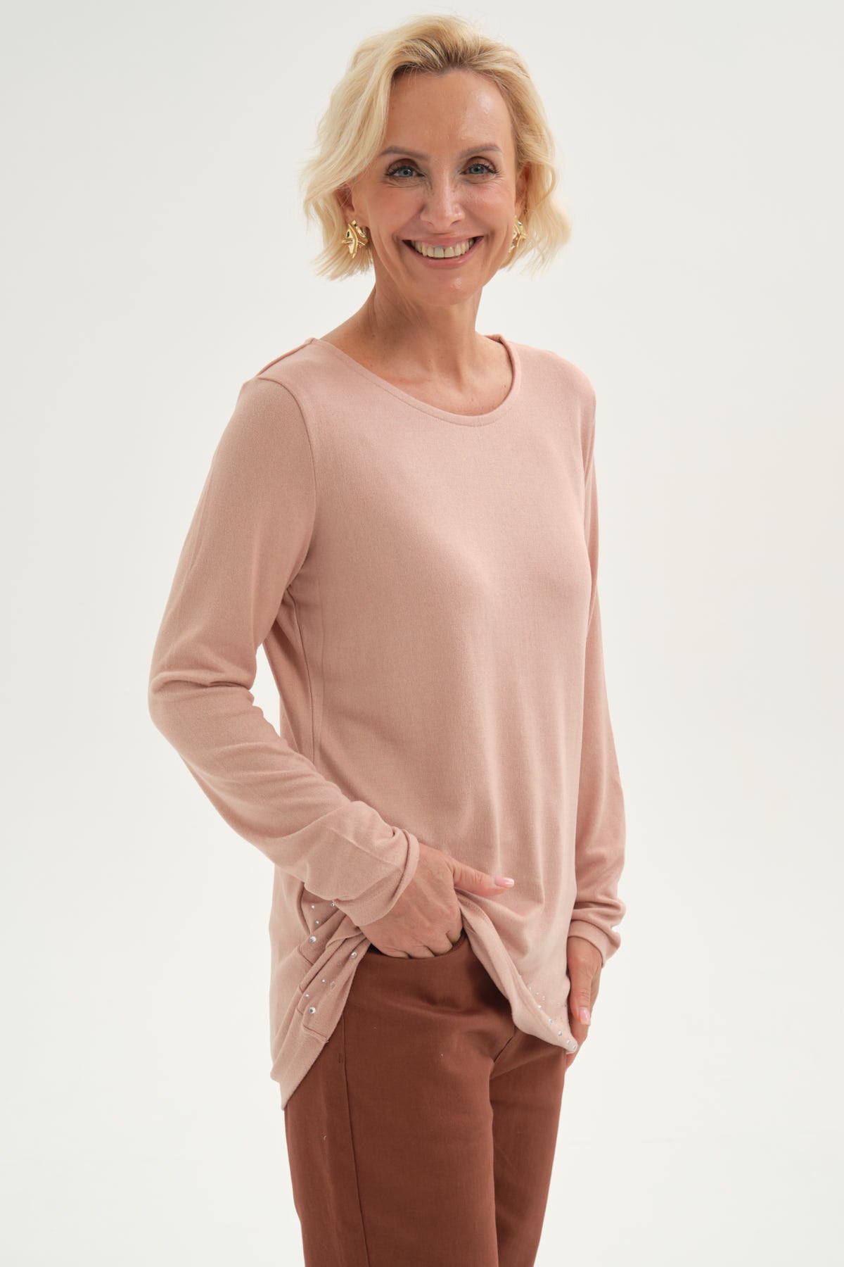 Polera Mujer Estampado Palo Rosa