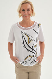 Polera Mujer Estampada Blanco