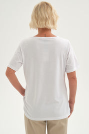 Polera Mujer Estampada Blanco