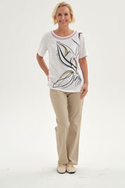 Polera Mujer Estampada Blanco