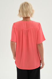 Blusa Mujer Vuelo Aplicación Coral