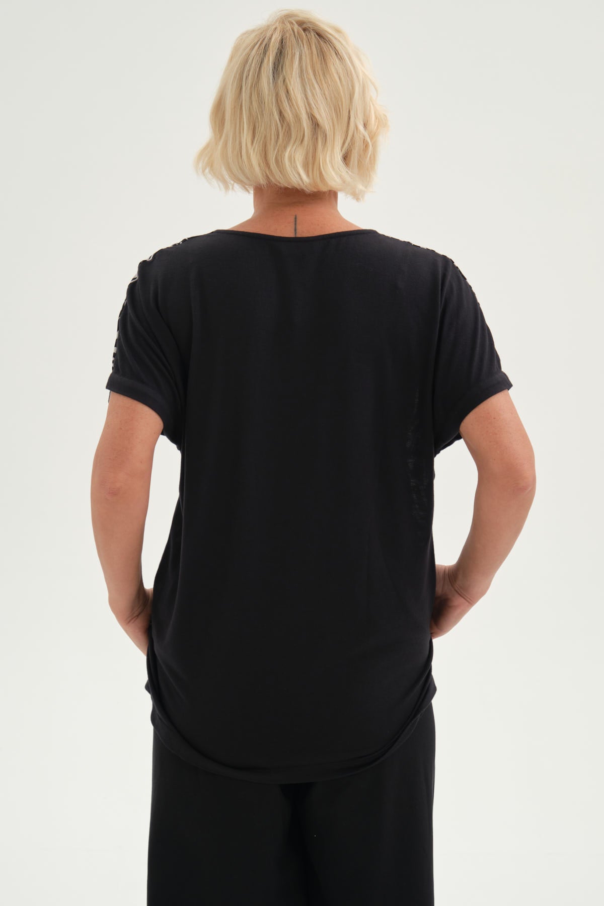 Blusa Mujer Full Estampado Negro