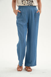 Jeans Mujer Tencel Pretina Elasticada Azul Claro