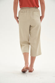 Pescador Mujer Lino Basta Roll Up Beige