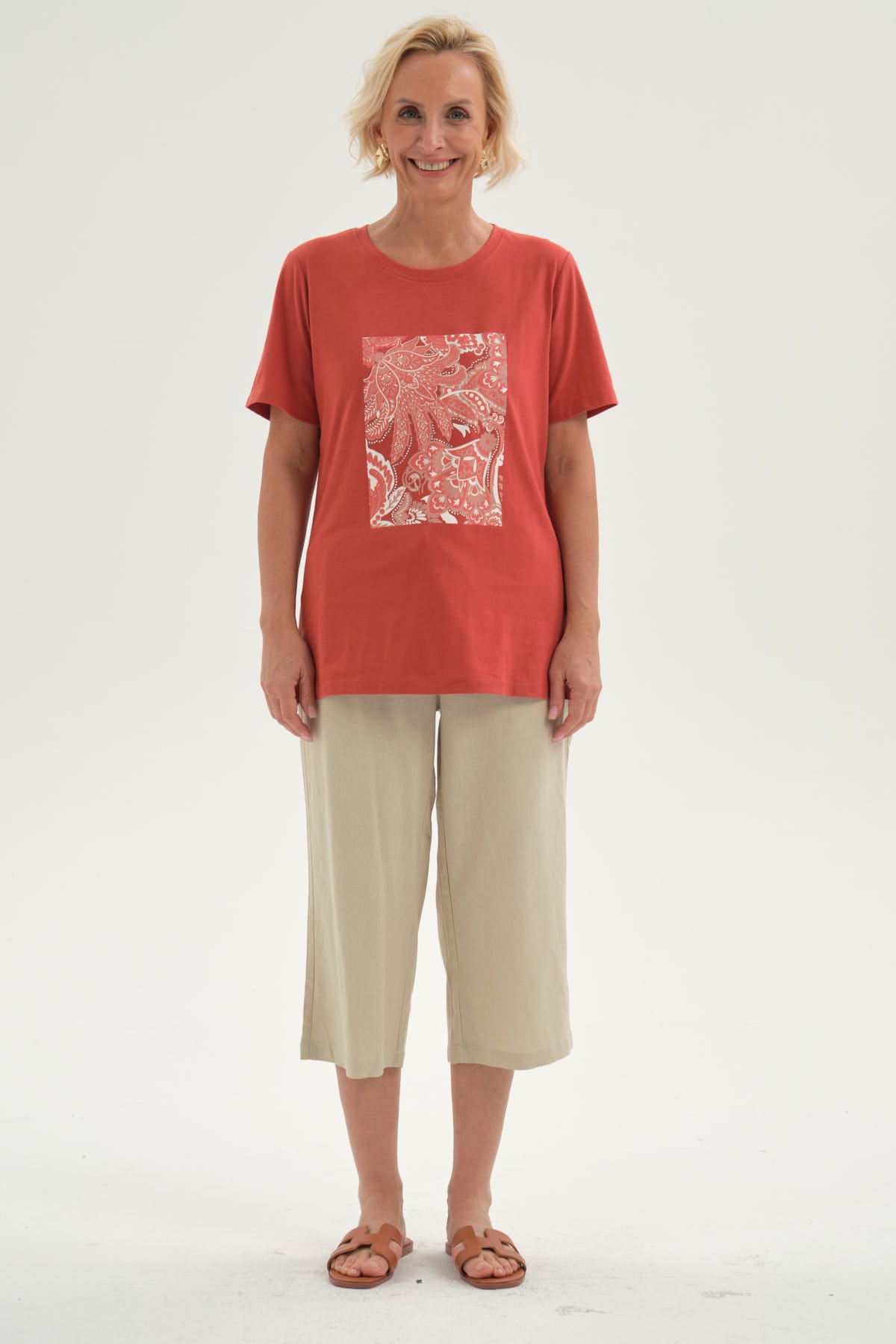 Pescador Mujer Lino Basta Roll Up Beige