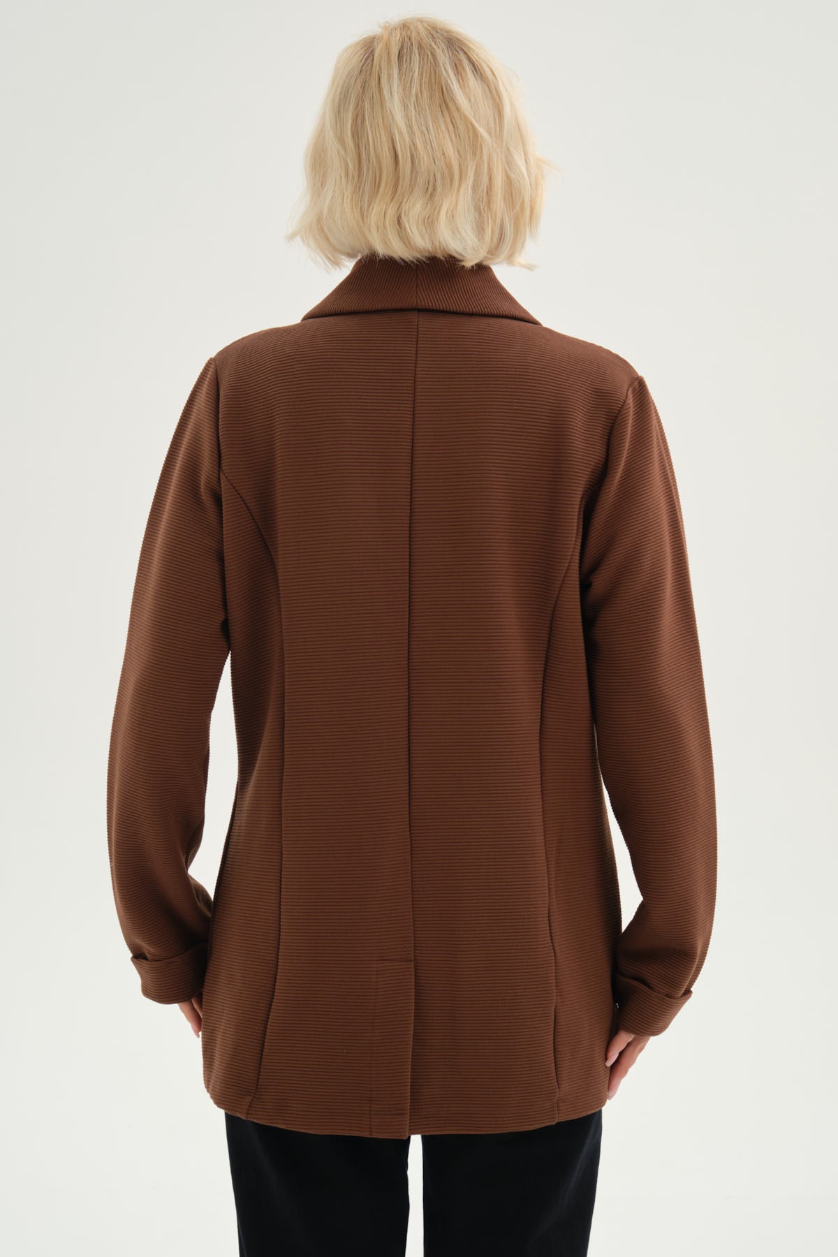 Chaqueta Mujer Abierta Cafe Claro