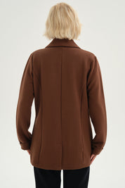 Chaqueta Mujer Abierta Cafe Claro