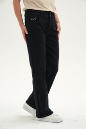 Jeans Mujer Flare Tiro Alto Negro