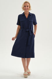 Vestido Mujer Cintura Ajustable Azul