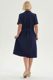 Vestido Mujer Cintura Ajustable Azul
