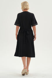Vestido Mujer Con Textura Negro