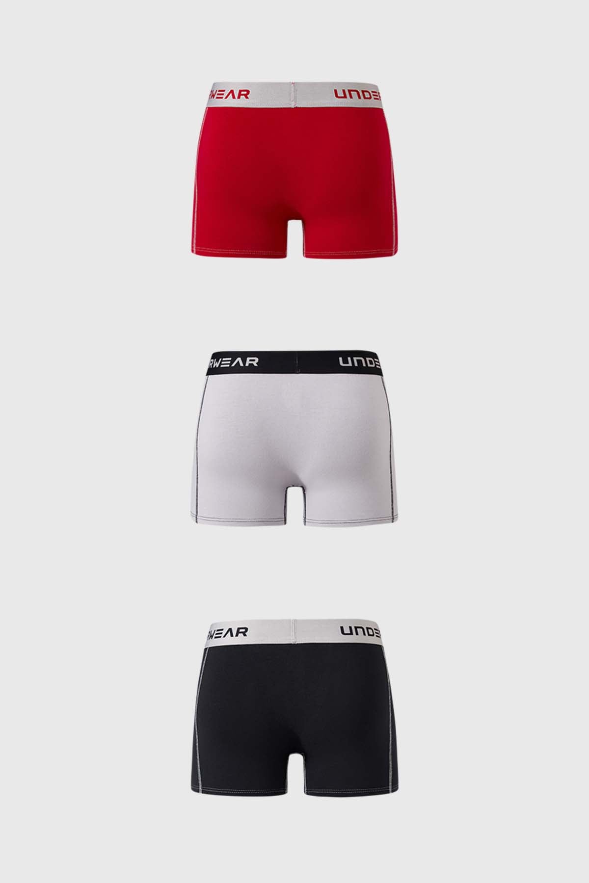 Boxer Hombre Tripack Largo Rojo