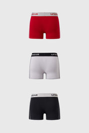Boxer Hombre Tripack Largo Rojo