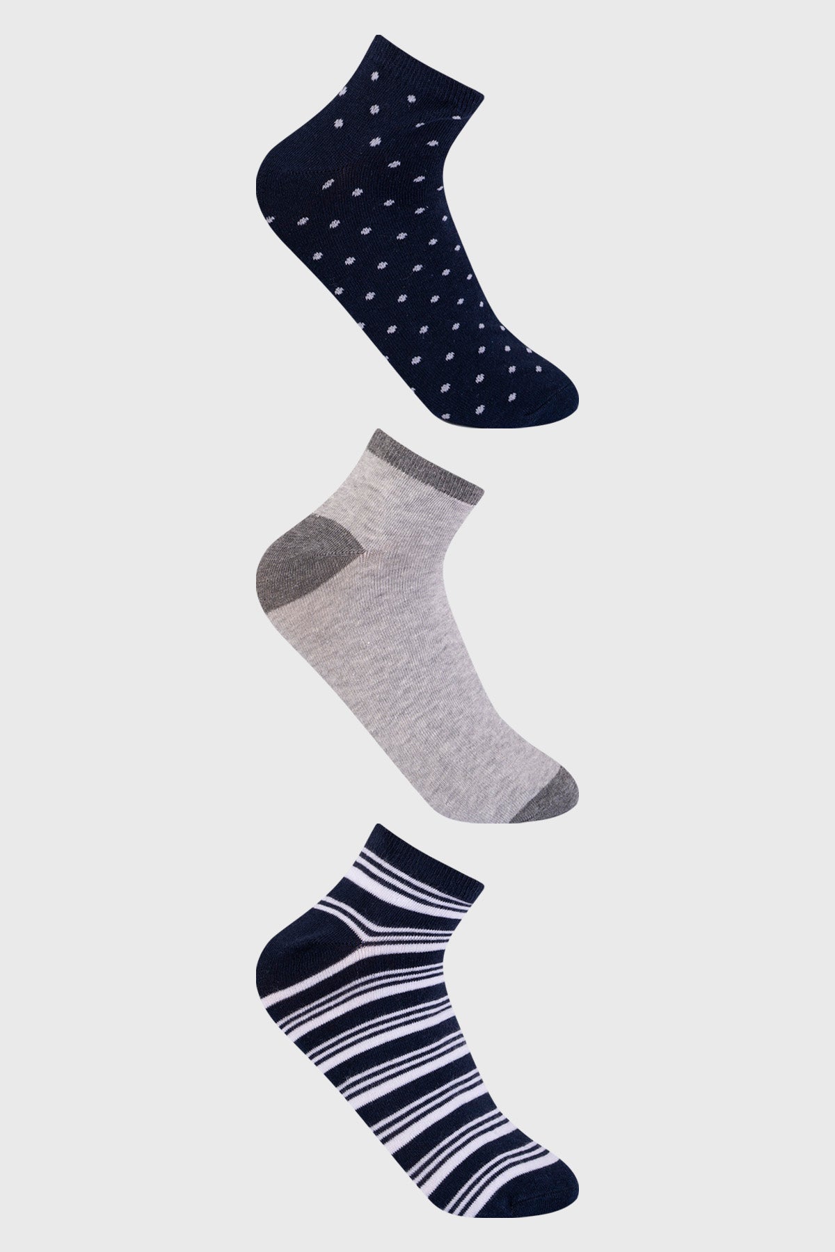 Calceta Deportiva Hombre Tripack Azul Marino