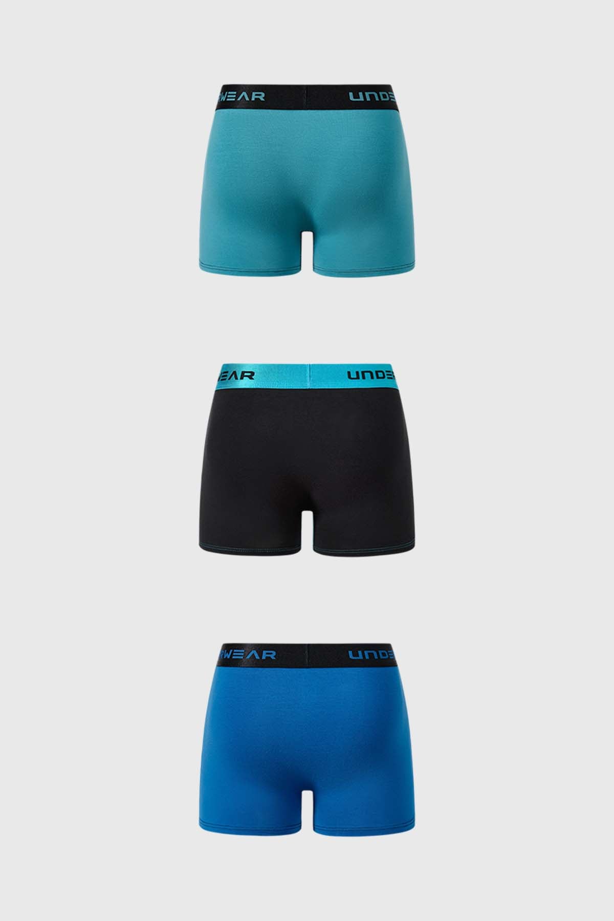 Boxer Hombre Tripack Liso Turquesa