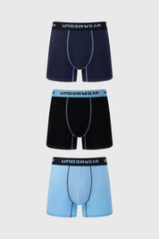 Boxer Hombre Tripack Largo Azul