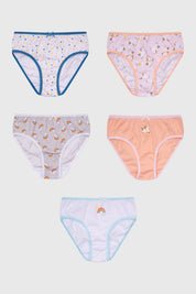 Calzón Niña 5 Pack Full Print Mini Print Gris
