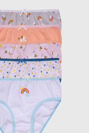 Calzón Niña 5 Pack Full Print Mini Print Gris