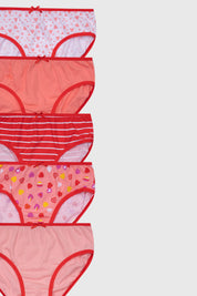 Calzón Niña 5 Pack Full Print Mini Print Rosado